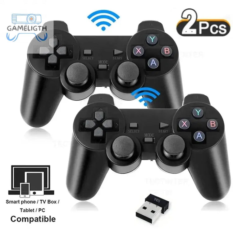 2 PCS 2.4Ghz Wireless Gamepad No Delay Game Controller USB Joystick For PC Android TV Controle for PC BOX GAME BOX GamesLigth