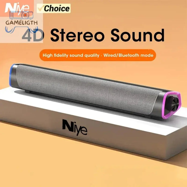 4D Computer Speaker Bar Stereo Sound Subwoofer Bluetooth Speaker For Macbook Laptop Notebook PC Music Player Wired Loudspeaker - GamesLigth