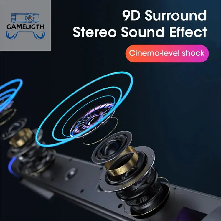 4D Computer Speaker Bar Stereo Sound Subwoofer Bluetooth Speaker For Macbook Laptop Notebook PC Music Player Wired Loudspeaker - GamesLigth