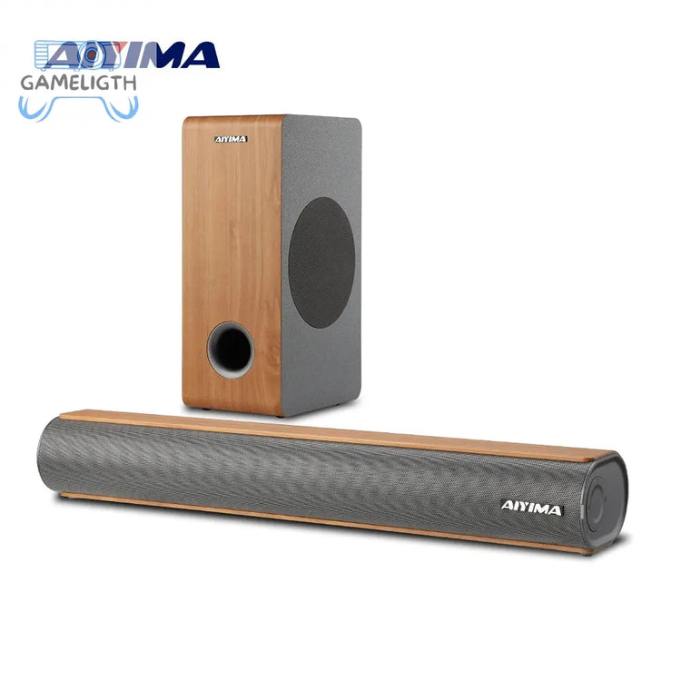 AIYIMA S04D 19 Inch 120W Soundbar Wireless Subwoofer For TV Bluetooth 2.0 Channel 3D Surround Sound Bar Speakers Home Theater GamesLigth
