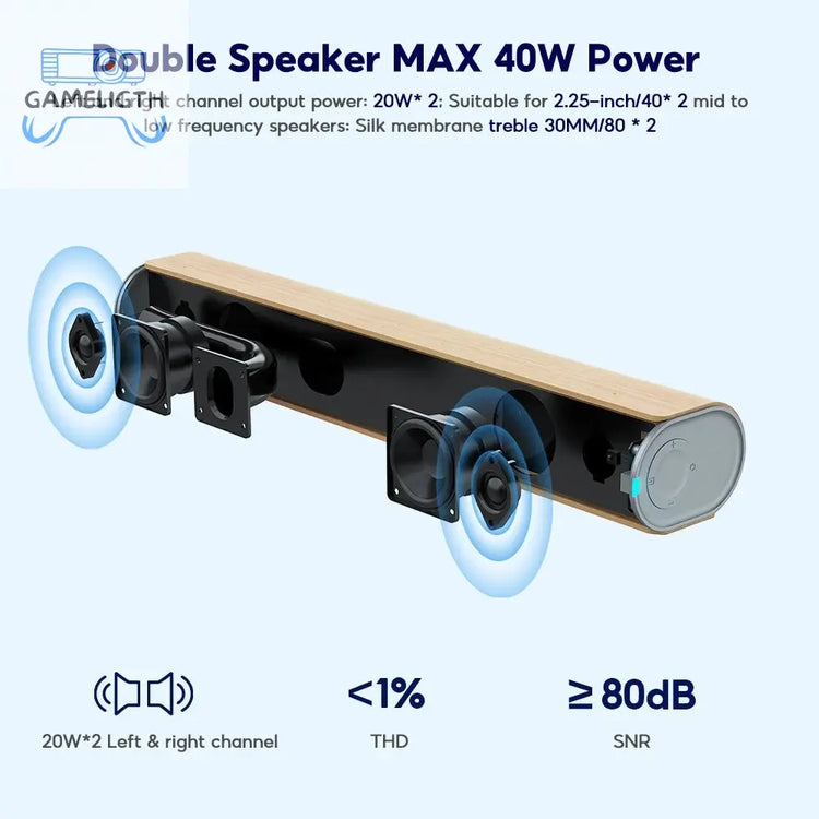 AIYIMA S04D 19 Inch 120W Soundbar Wireless Subwoofer For TV Bluetooth 2.0 Channel 3D Surround Sound Bar Speakers Home Theater GamesLigth