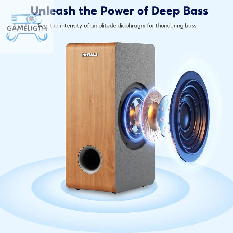 AIYIMA S04D 19 Inch 120W Soundbar Wireless Subwoofer For TV Bluetooth 2.0 Channel 3D Surround Sound Bar Speakers Home Theater GamesLigth