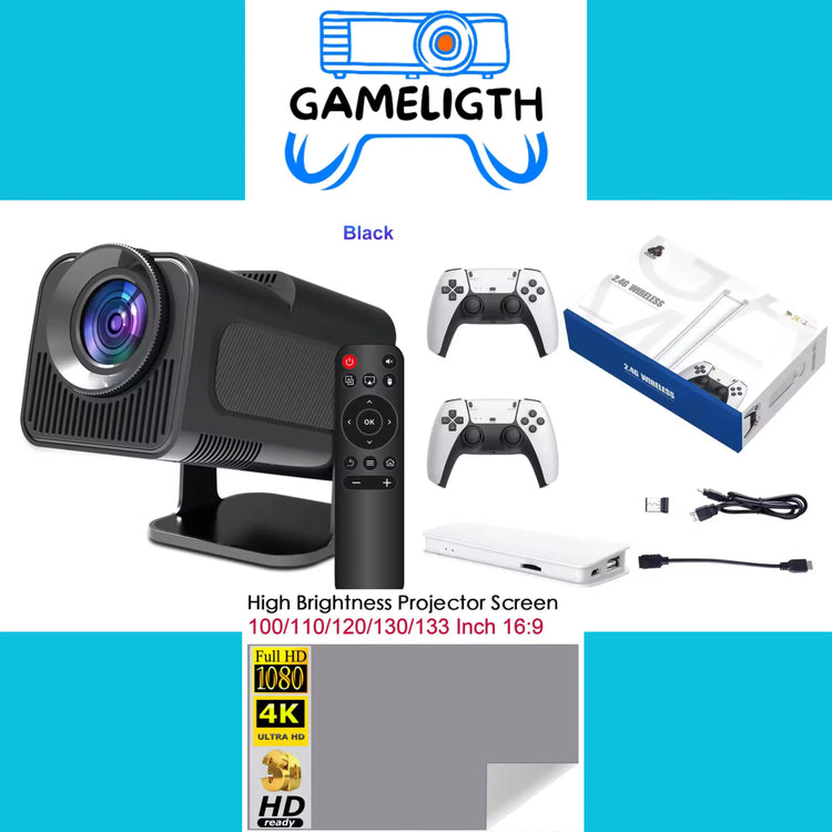 All-in-One Projector, Screen & Console | Ultimate Home Theater - GamesLigth