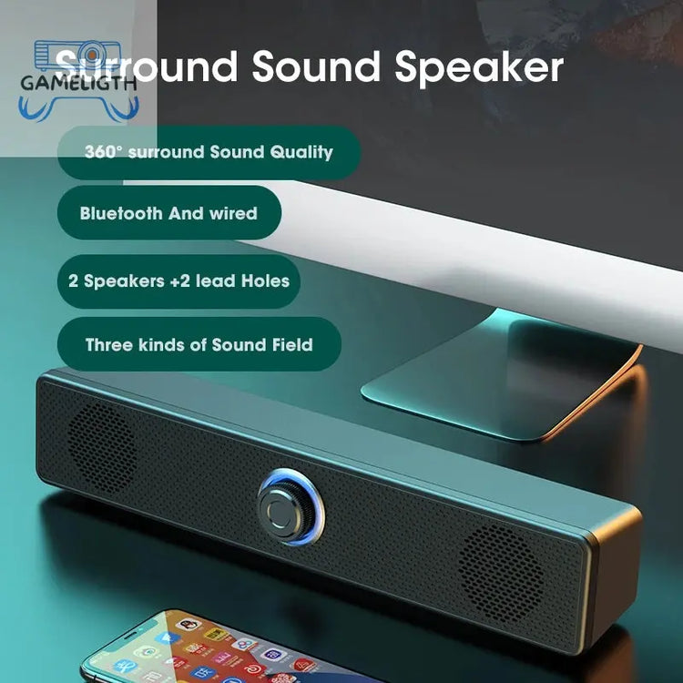 Computer Desktop High-quality Bluetooth Wired Dual-purpose High-volume Microphone Two-in-one Speaker GamesLigth