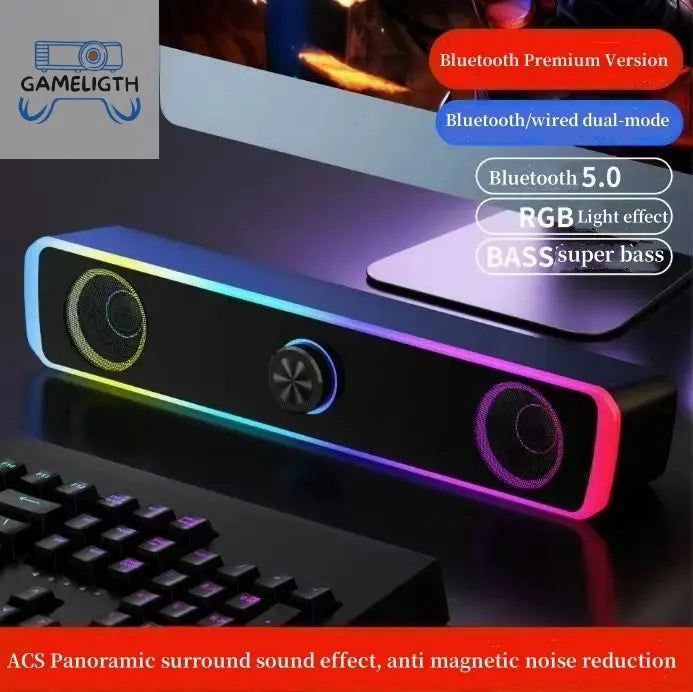 Computer Desktop High-quality Bluetooth Wired Dual-purpose High-volume Microphone Two-in-one Speaker GamesLigth