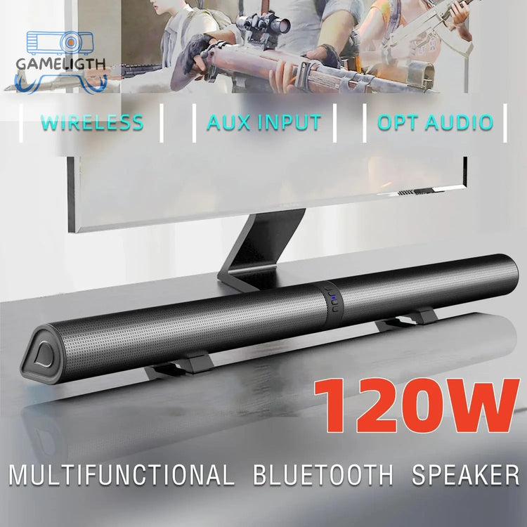 FM Soundbar TV Bluetooth Speakers HDMI/AUX/BT/OPT Connections Soundbars with 2-in-1 Detachable Home Cinema Shengba Sound System GamesLigth