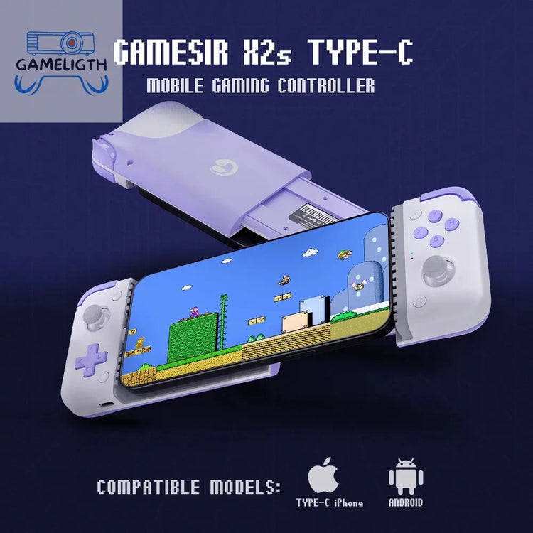 GameSir X2s Mobile Phone Gamepad Game Controller for Cloud Gaming Xbox Game Pass STADIA xCloud, Hall Effect Joystick and Trigger GamesLigth