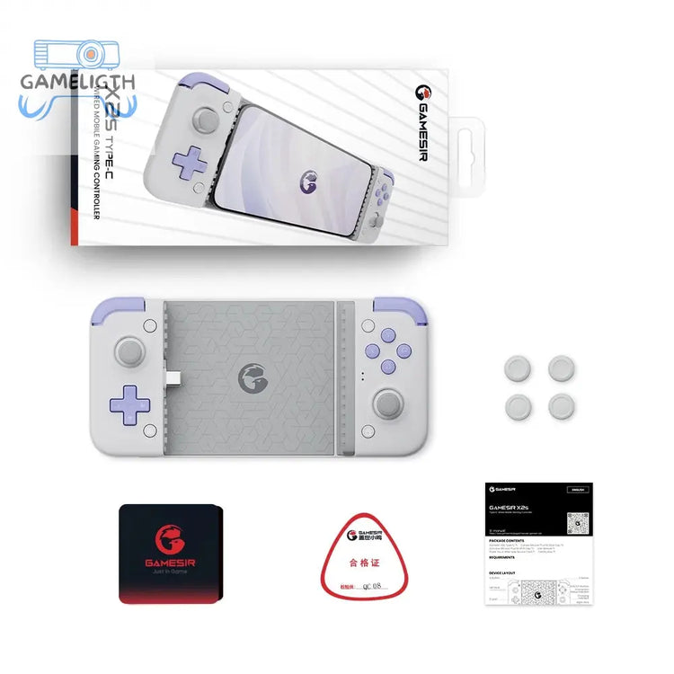 GameSir X2s Mobile Phone Gamepad Game Controller for Cloud Gaming Xbox Game Pass STADIA xCloud, Hall Effect Joystick and Trigger GamesLigth
