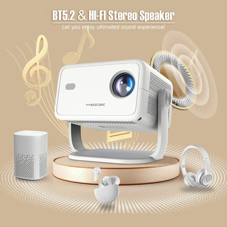 Magcubic 4K L018 Android11 Projector 650ANSI Native 1080P Auto Focus & Keystone BT5.2 WIFI6 Allwinner H713 Portable 360° Rotate GamesLigth