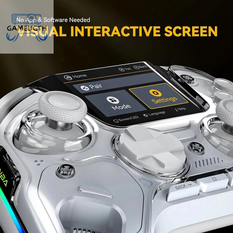 Mamba One V2 Screen Interactive Wireless Gaming Controller for iOS/Android/Switch/PC Hall Effect,1800mAh with Charging Dock GamesLigth