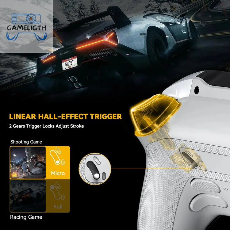 Mamba One V2 Screen Interactive Wireless Gaming Controller for iOS/Android/Switch/PC Hall Effect,1800mAh with Charging Dock GamesLigth
