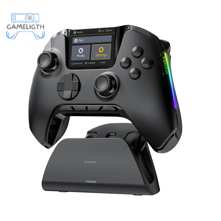 Mamba One V2 Screen Interactive Wireless Gaming Controller for iOS/Android/Switch/PC Hall Effect,1800mAh with Charging Dock GamesLigth