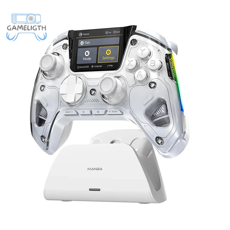 Mamba One V2 Screen Interactive Wireless Gaming Controller for iOS/Android/Switch/PC Hall Effect,1800mAh with Charging Dock GamesLigth