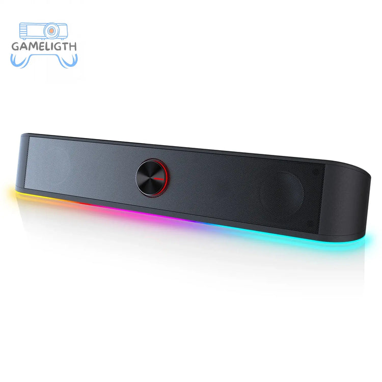 Redragon GS560 Adiemus RGB USB Desktop Soundbar, 2.0 Channel Computer Speaker with Dynamic Lighting Bar Audio-Light Sync/Display GamesLigth