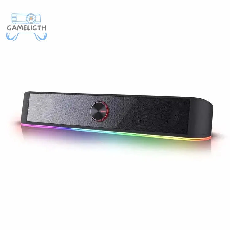 Redragon GS560 Adiemus RGB USB Desktop Soundbar, 2.0 Channel Computer Speaker with Dynamic Lighting Bar Audio-Light Sync/Display GamesLigth