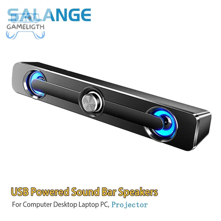 Salange Bluetooth Speaker SoundBar Wireless / Wired Stereo Speakers For Projector TV PC Laptop Computer Subwoofer Home Theater GamesLigth