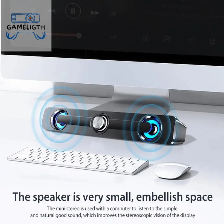 Salange Bluetooth Speaker SoundBar Wireless / Wired Stereo Speakers For Projector TV PC Laptop Computer Subwoofer Home Theater GamesLigth