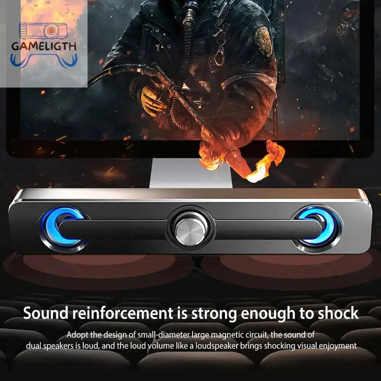 Salange Bluetooth Speaker SoundBar Wireless / Wired Stereo Speakers For Projector TV PC Laptop Computer Subwoofer Home Theater GamesLigth
