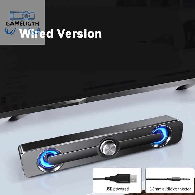Salange Bluetooth Speaker SoundBar Wireless / Wired Stereo Speakers For Projector TV PC Laptop Computer Subwoofer Home Theater GamesLigth