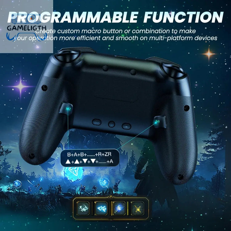 Switch Controller, LED Star Wireless Pro Controller for Switch/Lite/OLED, Multi-Platform Windows PC/IOS/Android Controller with GamesLigth