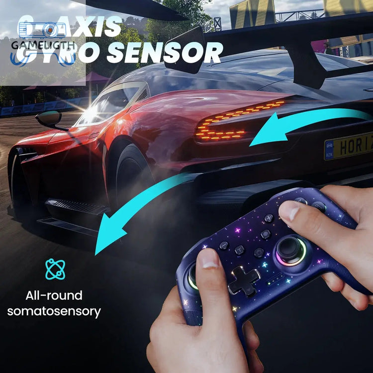 Switch Controller, LED Star Wireless Pro Controller for Switch/Lite/OLED, Multi-Platform Windows PC/IOS/Android Controller with GamesLigth