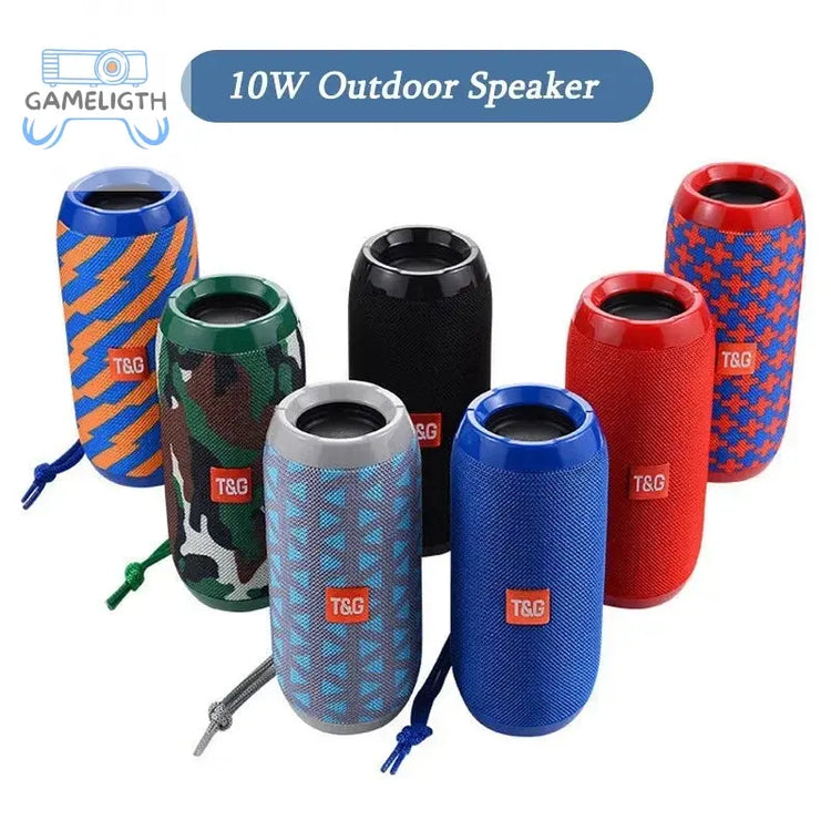 T&G TG117 Portable Bluetooth Speaker Outdoor Wireless Woofer Free Call /FM/TF Card/USB Flash Drive Connect Mobile Phone/Tablet GamesLigth