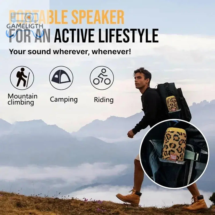 T&G TG117 Portable Bluetooth Speaker Outdoor Wireless Woofer Free Call /FM/TF Card/USB Flash Drive Connect Mobile Phone/Tablet GamesLigth