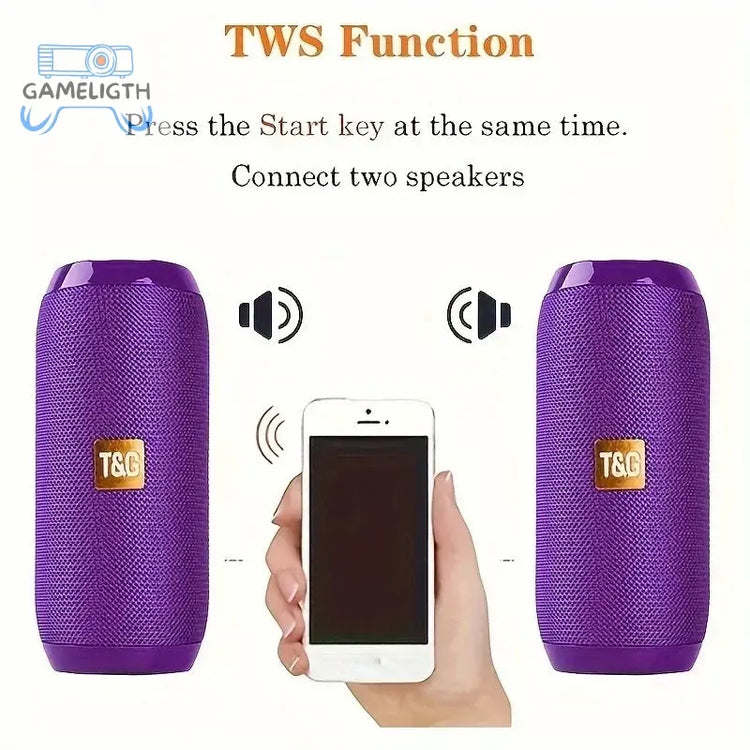 T&G TG117 Portable Bluetooth Speaker Outdoor Wireless Woofer Free Call /FM/TF Card/USB Flash Drive Connect Mobile Phone/Tablet GamesLigth