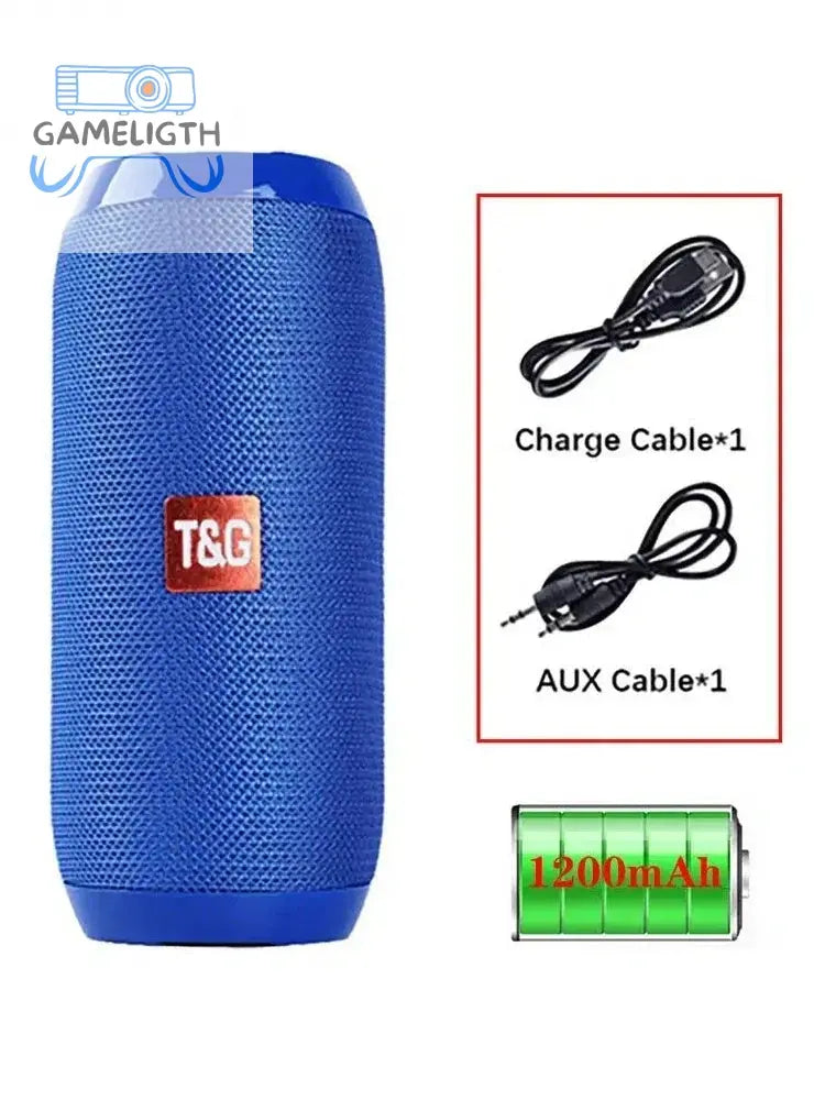 T&G TG117 Portable Bluetooth Speaker Outdoor Wireless Woofer Free Call /FM/TF Card/USB Flash Drive Connect Mobile Phone/Tablet GamesLigth