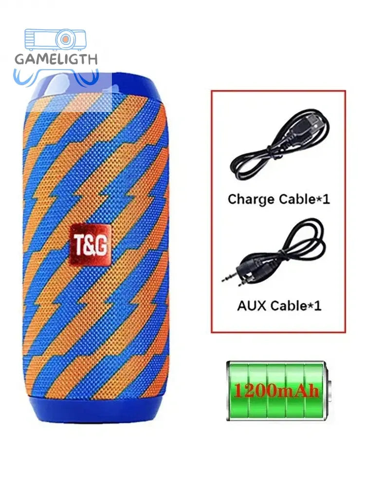 T&G TG117 Portable Bluetooth Speaker Outdoor Wireless Woofer Free Call /FM/TF Card/USB Flash Drive Connect Mobile Phone/Tablet GamesLigth