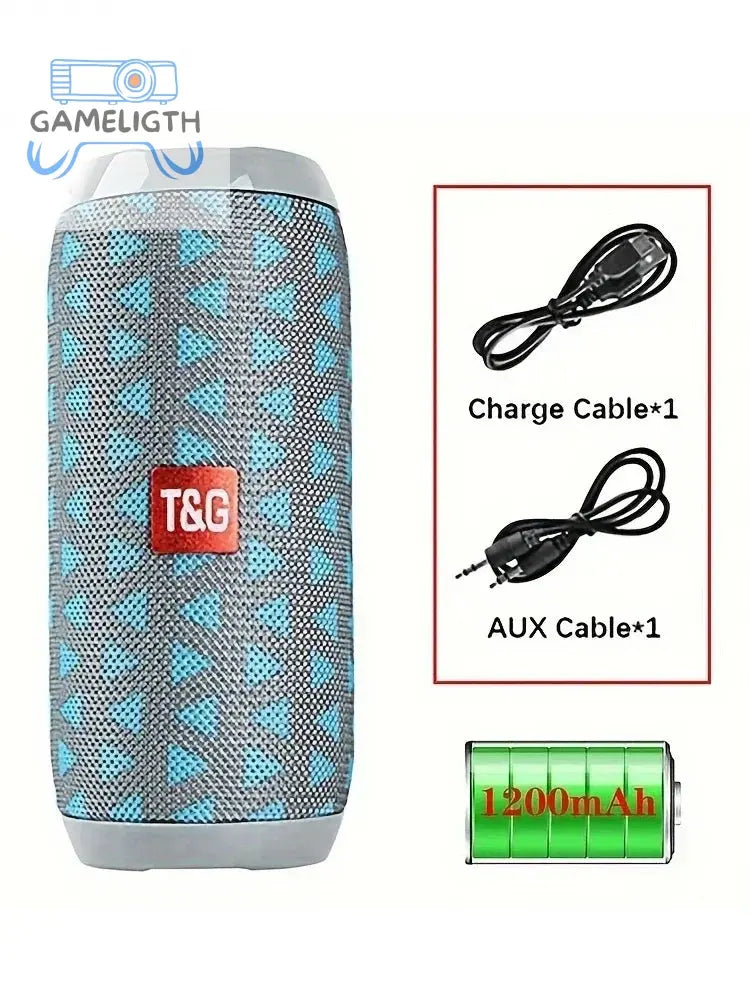 T&G TG117 Portable Bluetooth Speaker Outdoor Wireless Woofer Free Call /FM/TF Card/USB Flash Drive Connect Mobile Phone/Tablet GamesLigth