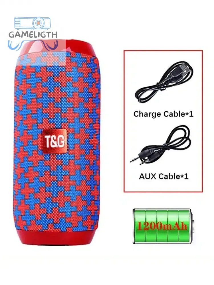 T&G TG117 Portable Bluetooth Speaker Outdoor Wireless Woofer Free Call /FM/TF Card/USB Flash Drive Connect Mobile Phone/Tablet GamesLigth