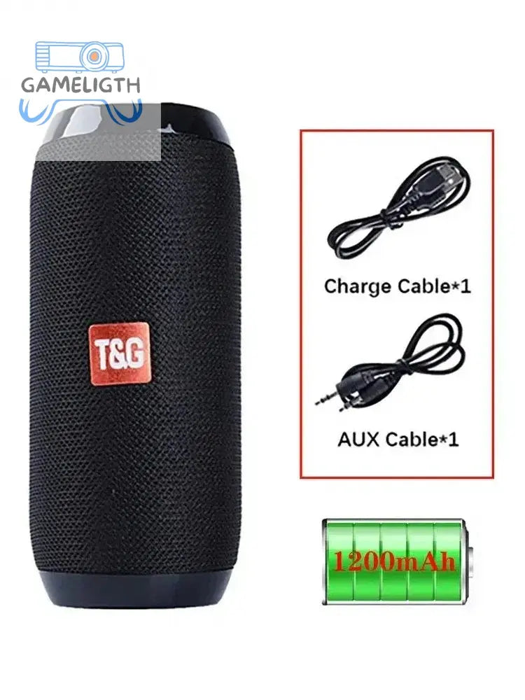 T&G TG117 Portable Bluetooth Speaker Outdoor Wireless Woofer Free Call /FM/TF Card/USB Flash Drive Connect Mobile Phone/Tablet GamesLigth