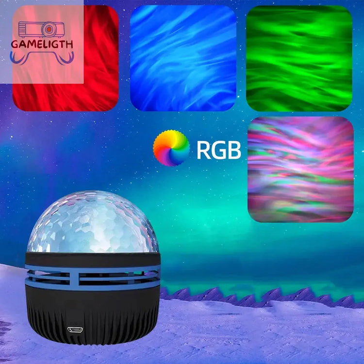 USB Aurora Projection Mini Lamp Creative Atmosphere Night Light Ground Projector Photo Lamp for Birthday Gift GamesLigth