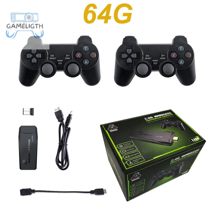 Video Game Console 64G Built-in 20000 Games Retro handheld Game Console Wireless Controller Game Player For Children Xmas Gifts GamesLigth