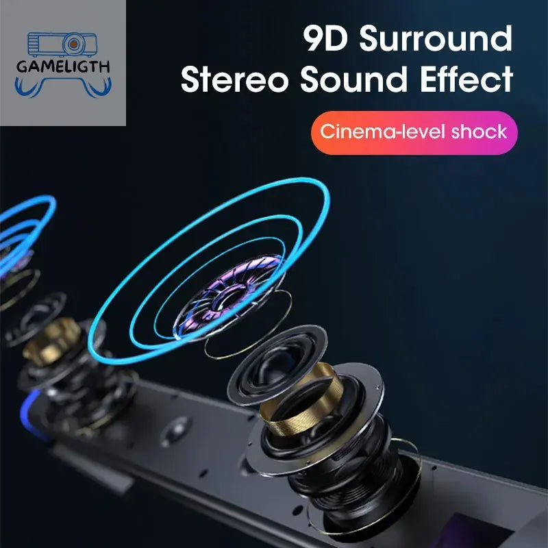 4D Computer Speaker Bar Stereo Sound Subwoofer Bluetooth Speaker For Macbook Laptop Notebook PC Music Player Wired Loudspeaker - GamesLigth