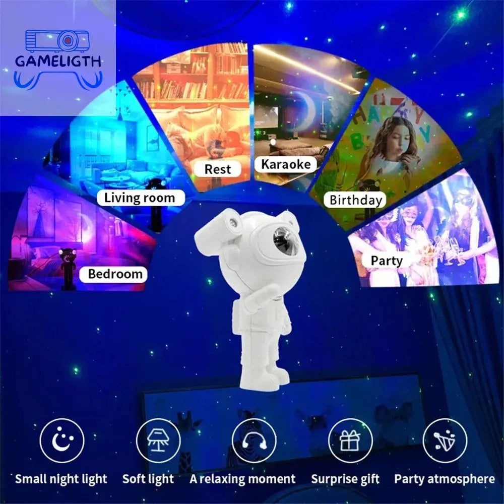 Astro Projector Astronaut Bluetooth Music Projector Astro Aurora Atmosphere Night Light GamesLigth