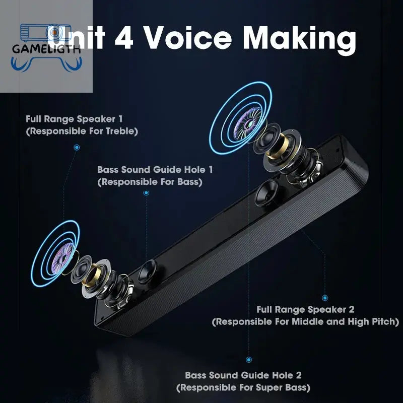 Computer Desktop High-quality Bluetooth Wired Dual-purpose High-volume Microphone Two-in-one Speaker GamesLigth