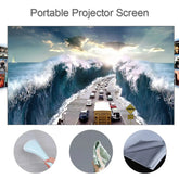 HD Portable Projector Screen 16:9 Foldable Durable Wall Mounted for Outdoor/Indoor 60 70 80 100 120 Inches GamesLigth