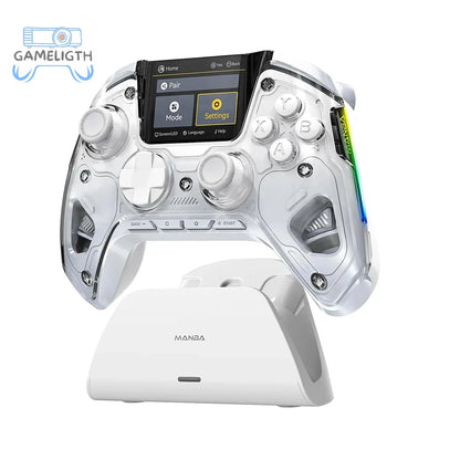 Mamba One V2 Screen Interactive Wireless Gaming Controller for iOS/Android/Switch/PC  Hall Effect,1800mAh with Charging Dock GamesLigth