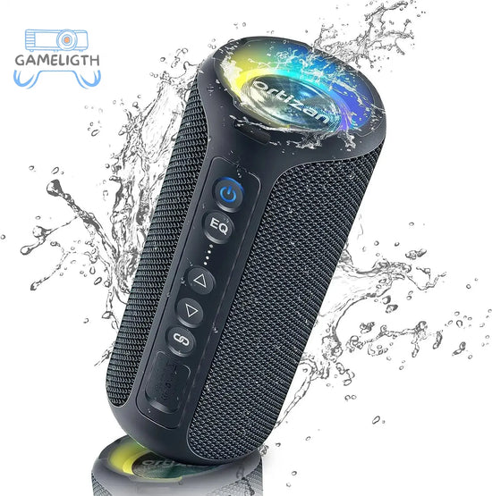 Ortizan X8 Pro Bluetooth Speaker Portable with 40W Stereo Sound,Rich Bass,IPX7 Waterproof, 30H Playtime, Mixed Color Lights,3 EQ GamesLigth