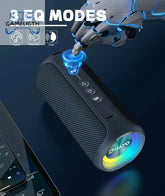 Ortizan X8 Pro Bluetooth Speaker Portable with 40W Stereo Sound,Rich Bass,IPX7 Waterproof, 30H Playtime, Mixed Color Lights,3 EQ GamesLigth