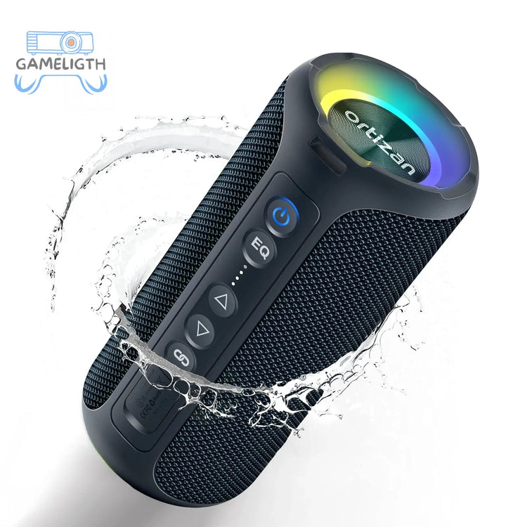 Ortizan X8 Pro Bluetooth Speaker Portable with 40W Stereo Sound,Rich Bass,IPX7 Waterproof, 30H Playtime, Mixed Color Lights,3 EQ GamesLigth