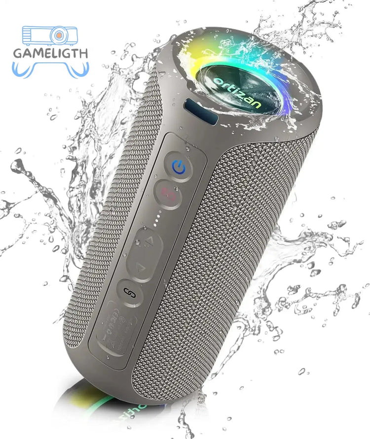 Ortizan X8 Pro Bluetooth Speaker Portable with 40W Stereo Sound,Rich Bass,IPX7 Waterproof, 30H Playtime, Mixed Color Lights,3 EQ GamesLigth