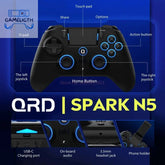 Qrd Spark N5 Game Controller Wireless/Wired Dual Hall Linear Effect Joystick Trigger For Nintend Switch/Pc/Ps4/Ps3/Phone Handle GamesLigth