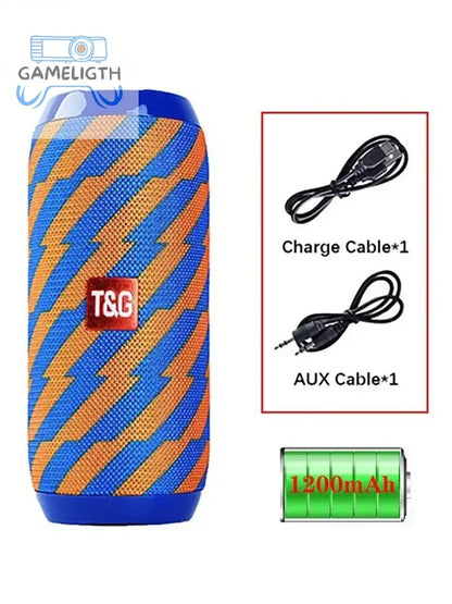 T&G TG117 Portable Bluetooth Speaker Outdoor Wireless Woofer Free Call /FM/TF Card/USB Flash Drive Connect Mobile Phone/Tablet GamesLigth