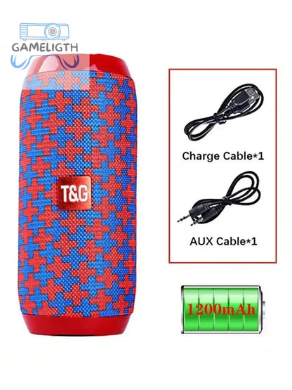 T&G TG117 Portable Bluetooth Speaker Outdoor Wireless Woofer Free Call /FM/TF Card/USB Flash Drive Connect Mobile Phone/Tablet GamesLigth