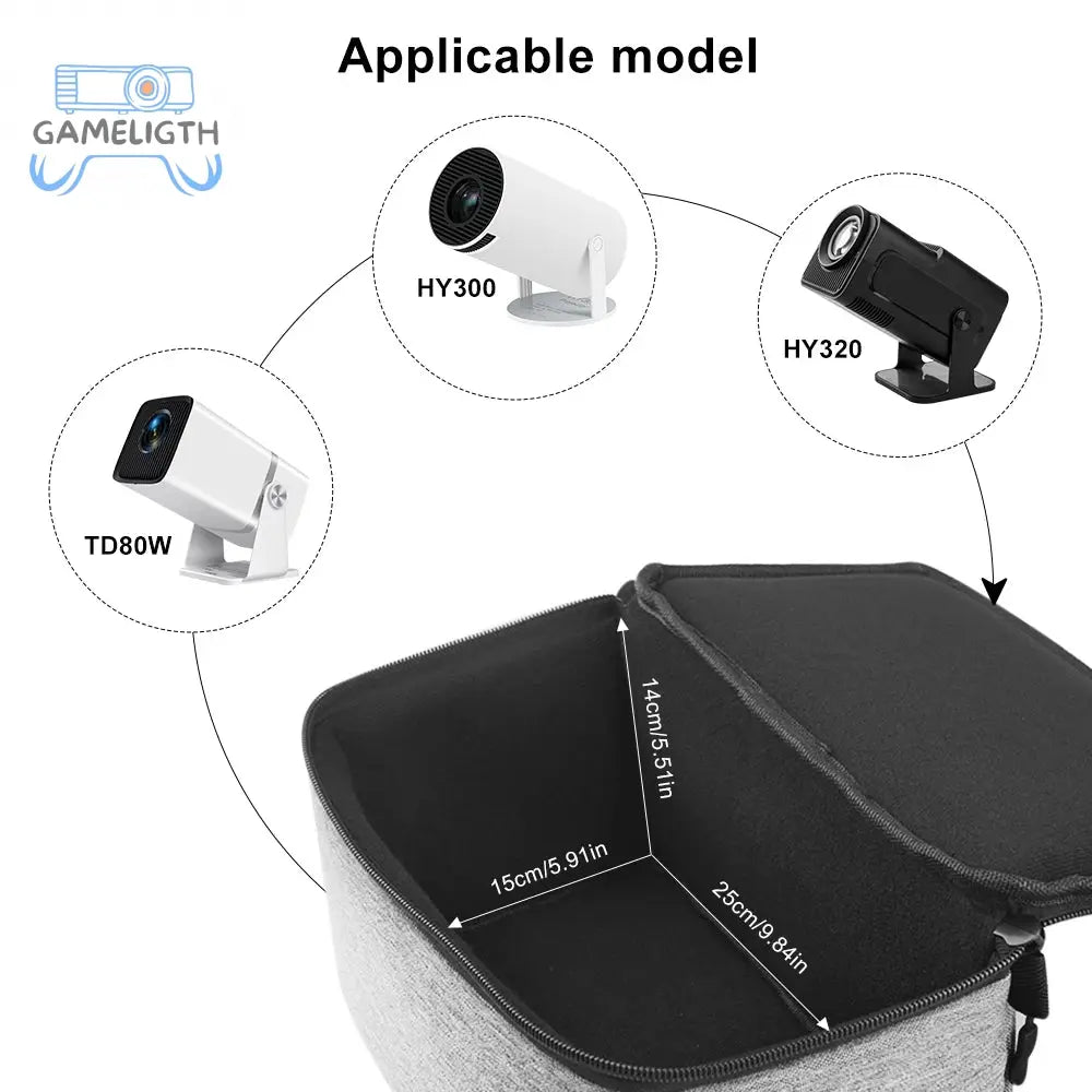 ThundeaL Projector Bag for HY300 Pro HY300W HY320 HY320W TD80W Portable Travel Projector Camera Carrying Bag Case Storage Cover GamesLigth